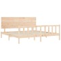Estructura de cama de matrimonio con cabecero madera maciza de , Camas y somieres - Ref: Foro24-3193416, Precio: 179,56 €, De...