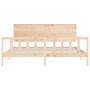 Estructura de cama de matrimonio con cabecero madera maciza de , Camas y somieres - Ref: Foro24-3193416, Precio: 179,56 €, De...