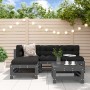 Juego de sofás de jardín 5 piezas madera maciza de pino gris de , Conjuntos de jardín - Ref: Foro24-3186552, Precio: 327,01 €...