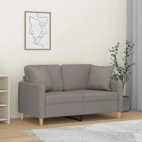 Sofá de 2 plazas con cojines tela gris taupe 120 cm de , Sofás - Ref: Foro24-3200908, Precio: 211,17 €, Descuento: %