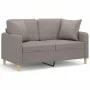 Sofá de 2 plazas con cojines tela gris taupe 120 cm de , Sofás - Ref: Foro24-3200908, Precio: 211,17 €, Descuento: %