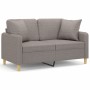 Sofá de 2 plazas con cojines tela gris taupe 120 cm de , Sofás - Ref: Foro24-3200908, Precio: 214,38 €, Descuento: %