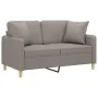 Sofá de 2 plazas con cojines tela gris taupe 120 cm de , Sofás - Ref: Foro24-3200908, Precio: 211,17 €, Descuento: %