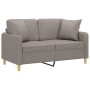 Sofá de 2 plazas con cojines tela gris taupe 120 cm de , Sofás - Ref: Foro24-3200908, Precio: 214,38 €, Descuento: %