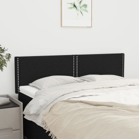 Cabeceros 2 unidades tela negro 72x5x78/88 cm de , Cabeceros y pies de cama - Ref: Foro24-345926, Precio: 35,33 €, Descuento: %