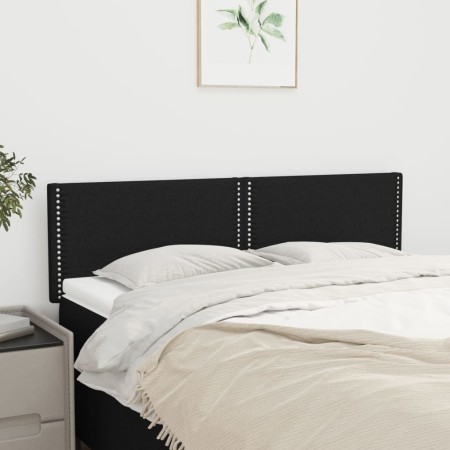 Cabeceros 2 unidades tela negro 72x5x78/88 cm de , Cabeceros y pies de cama - Ref: Foro24-345926, Precio: 35,33 €, Descuento: %