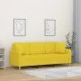 Sofá de 3 plazas con cojines tela amarillo claro 180 cm de , Sofás - Ref: Foro24-3200922, Precio: 271,46 €, Descuento: %