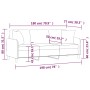 Sofá de 3 plazas con cojines tela amarillo claro 180 cm de , Sofás - Ref: Foro24-3200922, Precio: 275,64 €, Descuento: %