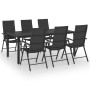 Juego de comedor para jardín 7 piezas negro de , Conjuntos de jardín - Ref: Foro24-3060062, Precio: 625,18 €, Descuento: %