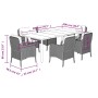 Set de comedor de jardín 7 pzas y cojines ratán sintético negro en Conjuntos de jardín | Comprar online en Foru.es