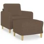 Brauner Stoffsessel mit Hocker 60 cm von , Sofas - Ref: Foro24-3201187, Preis: 186,39 €, Rabatt: %
