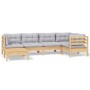 Juego de muebles de jardín 6 pzas y cojines madera maciza pino de , Conjuntos de jardín - Ref: Foro24-3096537, Precio: 474,71...