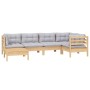 Juego de muebles de jardín 6 pzas y cojines madera maciza pino de , Conjuntos de jardín - Ref: Foro24-3096537, Precio: 474,71...