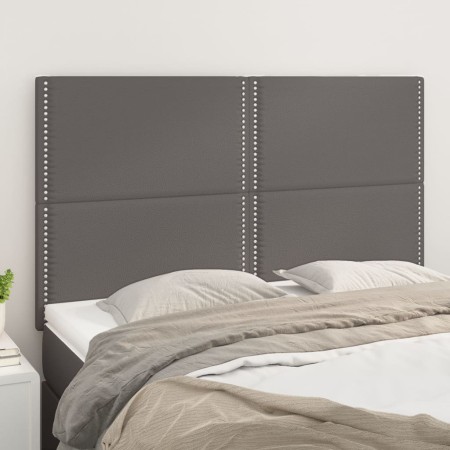 Cabeceros 4 unidades cuero sintético gris 72x5x78/88 cm de , Cabeceros y pies de cama - Ref: Foro24-3116286, Precio: 84,83 €,...