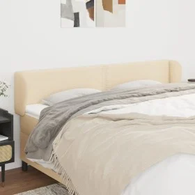 Cream fabric headboard 163x23x78/88 cm by , Headboards and footboards - Ref: Foro24-3117015, Price: 71,40 €, Discount: %