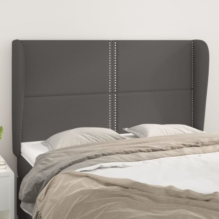 Cabecero con orejas de cuero sintético gris 147x23x118/128cm de , Cabeceros y pies de cama - Ref: Foro24-3117910, Precio: 102...