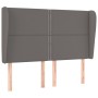 Cabecero con orejas de cuero sintético gris 147x23x118/128cm de , Cabeceros y pies de cama - Ref: Foro24-3117910, Precio: 102...