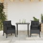 Set comedor de jardín 3 pzas con cojines ratán sintético negro en Conjuntos de jardín | Comprar online en Foru.es