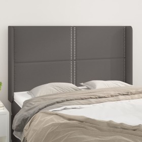 Cabecero con orejas cuero sintético gris 147x16x118/128cm de , Cabeceros y pies de cama - Ref: Foro24-3119534, Precio: 98,65 ...