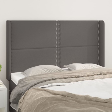 Cabecero con orejas cuero sintético gris 147x16x118/128cm de , Cabeceros y pies de cama - Ref: Foro24-3119534, Precio: 98,65 ...