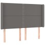 Cabecero con orejas cuero sintético gris 147x16x118/128cm de , Cabeceros y pies de cama - Ref: Foro24-3119534, Precio: 98,65 ...