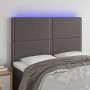 Cabecero con luces LED cuero sintético gris 144x5x118/128 cm de , Cabeceros y pies de cama - Ref: Foro24-3122378, Precio: 91,...