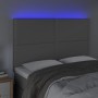 Cabecero con luces LED cuero sintético gris 144x5x118/128 cm de , Cabeceros y pies de cama - Ref: Foro24-3122378, Precio: 91,...
