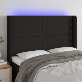Cabecero con LED de tela negro 147x16x118/128 cm de , Cabeceros y pies de cama - Ref: Foro24-3123908, Precio: 109,58 €, Descu...