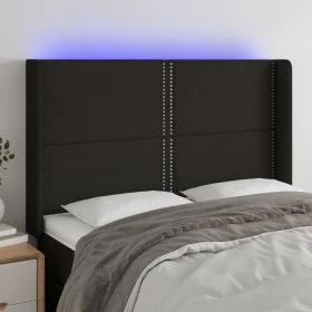 Kopfteil aus schwarzem Stoff mit LED 147x16x118/128 cm von , Kopf- und Fußteile - Ref: Foro24-3123908, Preis: 108,48 €, Rabat...