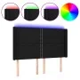 Kopfteil aus schwarzem Stoff mit LED 147x16x118/128 cm von , Kopf- und Fußteile - Ref: Foro24-3123908, Preis: 108,48 €, Rabat...