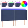 Cabecero con LED de tela azul 163x16x118/128 cm de , Cabeceros y pies de cama - Ref: Foro24-3123920, Precio: 103,24 €, Descue...