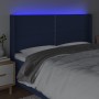 Cabecero con LED de tela azul 163x16x118/128 cm de , Cabeceros y pies de cama - Ref: Foro24-3123920, Precio: 103,24 €, Descue...