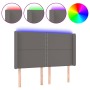 Cabecero con LED cuero sintético gris 147x16x118/128cm de , Cabeceros y pies de cama - Ref: Foro24-3124002, Precio: 106,24 €,...