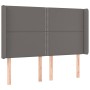 Cabecero con LED cuero sintético gris 147x16x118/128cm de , Cabeceros y pies de cama - Ref: Foro24-3124002, Precio: 106,24 €,...
