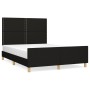 Estructura de cama con cabecero de tela negro 140x190 cm de , Camas y somieres - Ref: Foro24-3124970, Precio: 192,18 €, Descu...