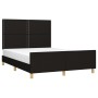 Estructura de cama con cabecero de tela negro 140x190 cm de , Camas y somieres - Ref: Foro24-3124970, Precio: 192,18 €, Descu...