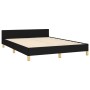 Estructura de cama con cabecero de tela negro 140x190 cm de , Camas y somieres - Ref: Foro24-3124970, Precio: 192,18 €, Descu...
