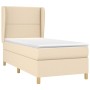 Cama box spring con colchón tela color crema 80x200 cm de , Camas y somieres - Ref: Foro24-3128402, Precio: 344,21 €, Descuen...