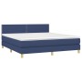 Cama box spring con colchón y LED tela azul 160x200 cm de , Camas y somieres - Ref: Foro24-3133651, Precio: 470,80 €, Descuen...
