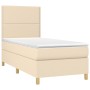 Cama box spring colchón y luces LED tela crema 80x200 cm de , Camas y somieres - Ref: Foro24-3135314, Precio: 331,95 €, Descu...