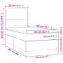 Cama box spring colchón y luces LED tela crema 80x200 cm de , Camas y somieres - Ref: Foro24-3135314, Precio: 331,95 €, Descu...