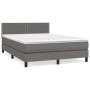 Cama box spring con colchón cuero sintético gris 140x200 cm de , Camas y somieres - Ref: Foro24-3141069, Precio: 439,34 €, De...