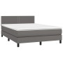 Cama box spring con colchón cuero sintético gris 140x200 cm de , Camas y somieres - Ref: Foro24-3141069, Precio: 439,34 €, De...