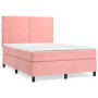 Cama box spring con colchón terciopelo rosa 140x190 cm de , Camas y somieres - Ref: Foro24-3142964, Precio: 482,45 €, Descuen...