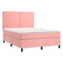 Cama box spring con colchón terciopelo rosa 140x190 cm de , Camas y somieres - Ref: Foro24-3142964, Precio: 482,45 €, Descuen...