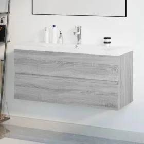 Mueble de baño con lavabo madera contrachapada gris Sonoma de , Tocadores de baño - Ref: Foro24-3152889, Precio: 322,57 €, De...