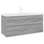 Mueble de baño con lavabo madera contrachapada gris Sonoma de , Tocadores de baño - Ref: Foro24-3152889, Precio: 329,13 €, De...