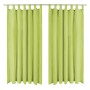 Cortinas de micro-raso con bucles 2 unidades 140x225 cm verde de , Cortinas y visillos - Ref: Foro24-132223, Precio: 24,85 €,...