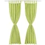 Micro-satin curtains with loops 2 units 140x225 cm green by , Curtains and curtains - Ref: Foro24-132223, Price: 24,44 €, Dis...
