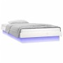 Estructura de cama con LED madera maciza blanca 100x200 cm de , Camas y somieres - Ref: Foro24-819963, Precio: 138,51 €, Desc...